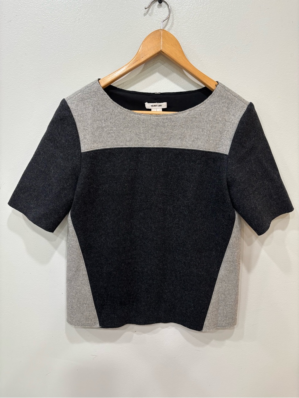 Helmut Lang Colorblock Wool Blend Top Women’s Size Small